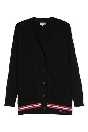 cardigan in cotone nero EMILIO PUCCI KIDS | PT9A40X0006930